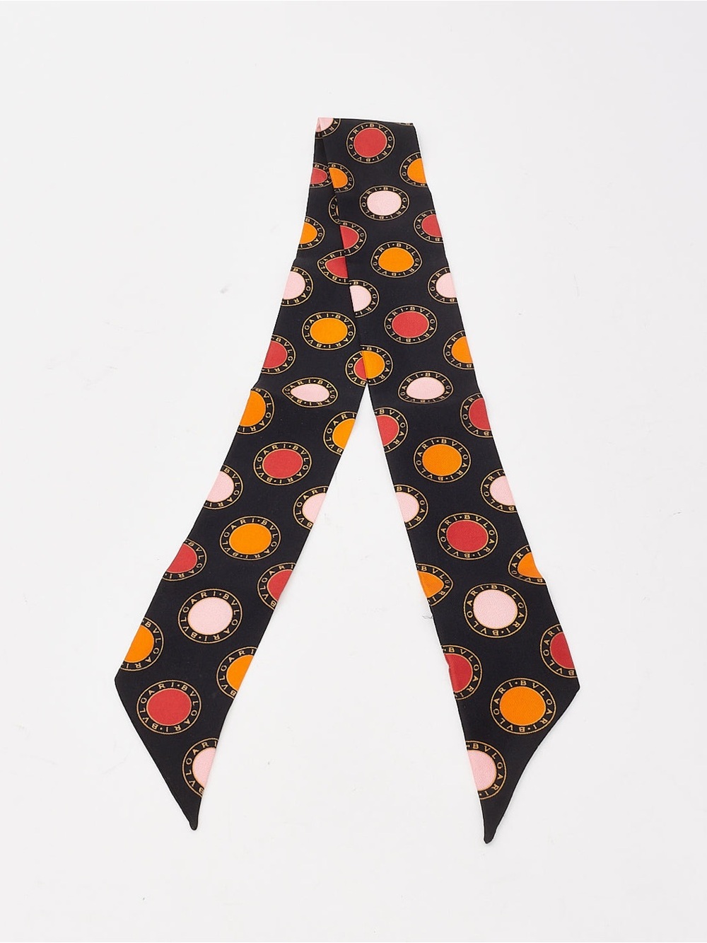 Bulgari Silk Twill Skinny Neck Tie